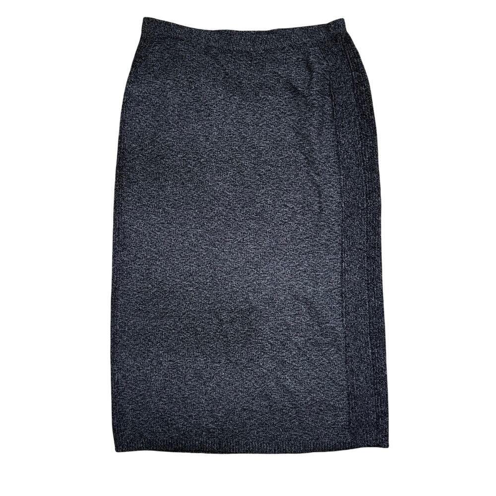 Pure Jill Pull On Knit Pencil Skirt Heathered Gray Size XS Cotton Nylon Straight
